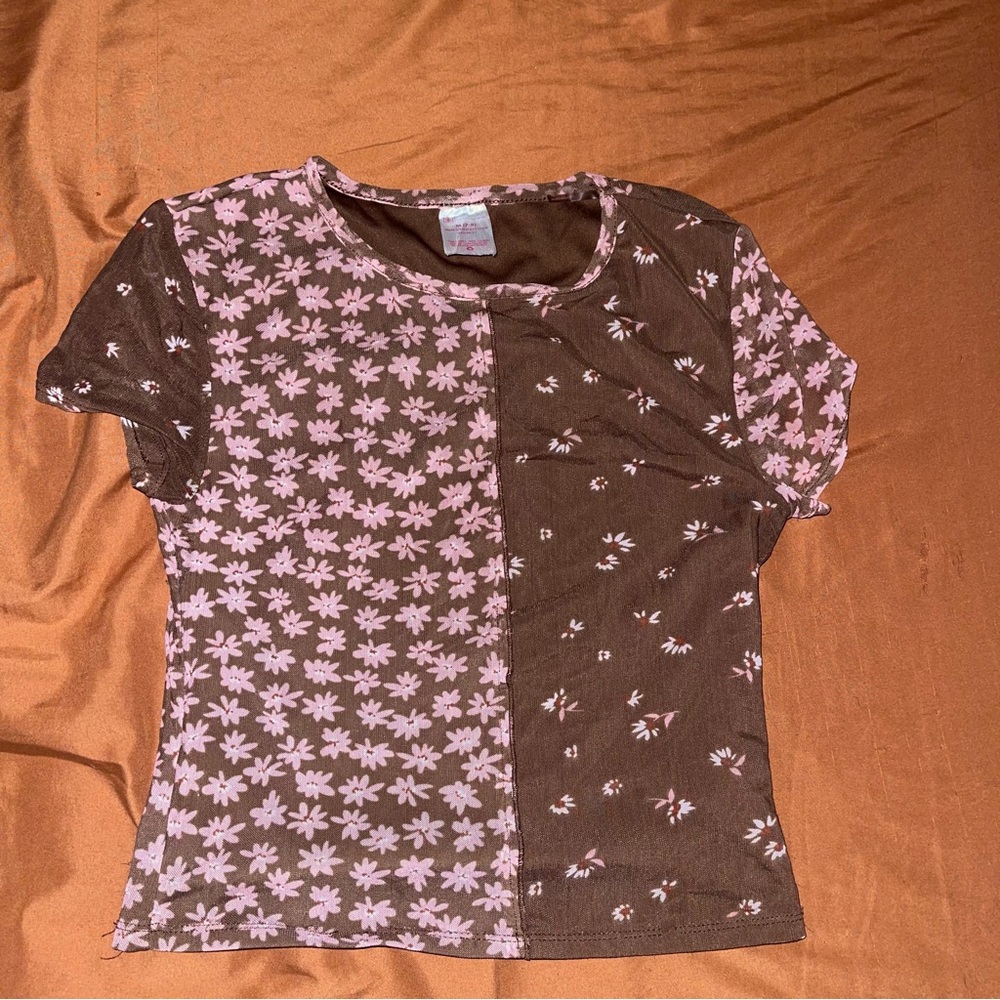 No Boundaries Pink and Brown Floral Kids Shirt